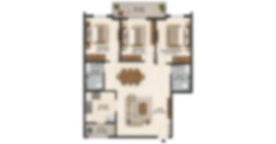 Marina Edge Mumbai 3 BHK Floor Plan